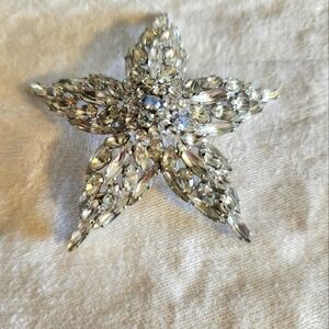 G.Sherman Asteria Crystal Star Brooch (Rare)
